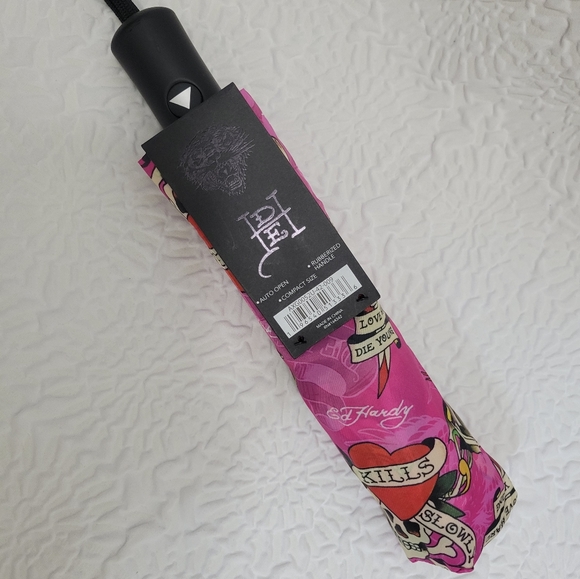 ☠️Ed Hardy❤️"Love Kills Slowly" Umbrella - Picture 3 of 8